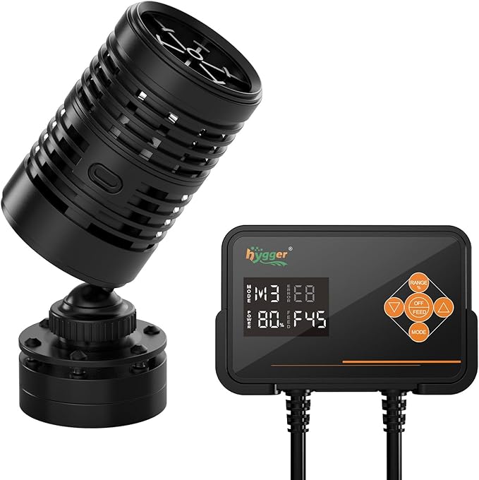 hygger Aquarium Wavemaker Pump with LED Controller: Ultra-quiet Submersible Power Head with Magnetic Base-Circulation water Pump for Freshwater Saltwater Tank