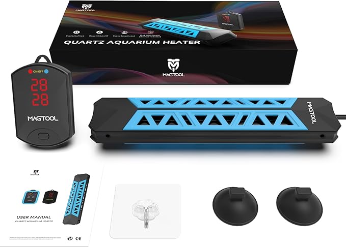 ＭagTool Aquarium Heater, 100W-1200W Submersible Fish Tank Heater for 40-55-75-94 Gallon Tank with Over-Temperature Protection & Automatic Power-Off with Digital Controller for Freshwater & Saltwater