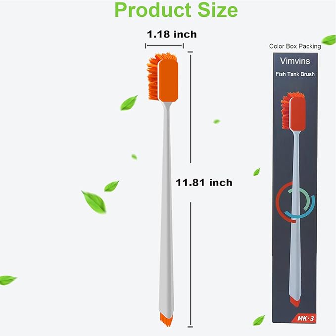 Small Fish Tank Cleaner - Algae Scraper for Glass Aquariums - Aquarium Brush & Scrubber Tool Adapted for Cleaning Glass and Acrylic Aquariums.