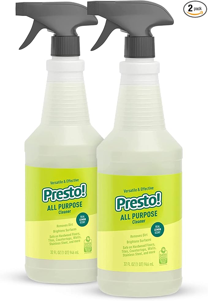 Amazon Brand – Presto! All Purpose Cleaner, Lemon Scent, 32 fl oz, Pack of 2