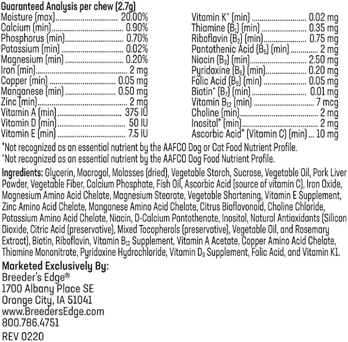 Revival Animal Health Breeder's Edge in Between for Her, Female Multivitamin for Cat/Small Dog- 90 ct