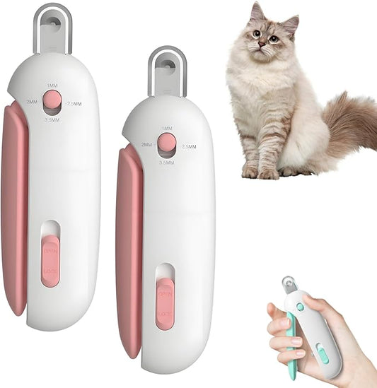 Celery Pets Nail Clippers, Adjustable Claw Clippers for Cats, Round-Hole Trimmer with Dust Storage, Safe Pet Claw Clipper Grooming Tool, Adjustable Nail Cutter for Small Large Cat/Dog (2*Pink)