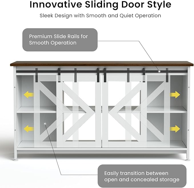 55-75 Gallon Aquarium Stand Heavy Duty Steel Frame, Fish Tank Cabinet with Accessories Storage for Reptile Terrarium & Turtle Tank - 1000lbs Capacity (White)