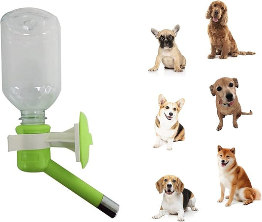Choco Nose Patented No-Drip Dog Water Bottle/Feeder for Dogs/Cats and Other Small-Medium Sized Animals - for Cages, Crates or Wall Mount. 11.2 Oz. Mess Free Leak-Proof Nozzle 16mm, Apple Green (H590)