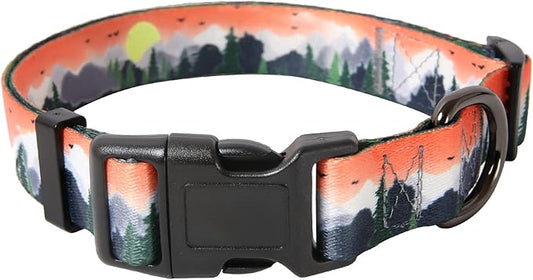 HEELE Dog Collar, Adjustable Soft Dog Collar for Small Medium Large Dogs,Floral Patterned Puppy Collars with Quick Release Buckle XS Length 8.5''-11''