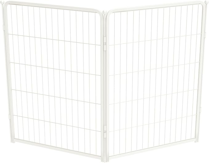 FXW Homeplus Unleashed Indoor Dog Playpen - Stress-Free and Safe Play, Heavy Duty 40 Inch 2 Wire Panels Dog Pen for Medium and Large Dogs, White│Patented