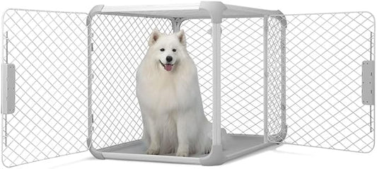 DIGGS Evolv Dog Crate - Slim, Durable Dog Kennel with Removable Ceiling Panel and Modular Design - Safe, Stylish, Convenient (Ash, Large)