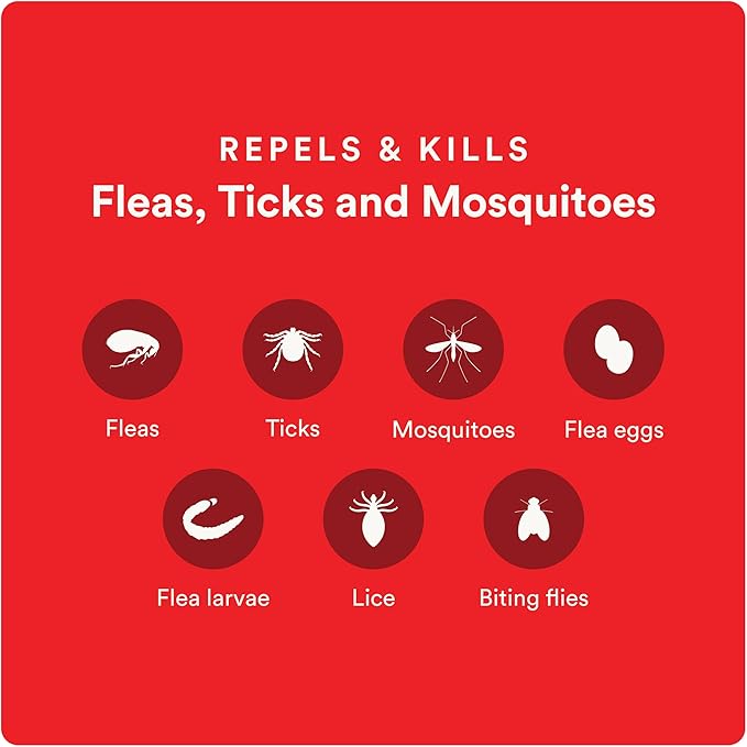 Ultra Flea and Tick Prevention for Dogs - Dog and Puppy Treatment and Control - Mosquito Repellent - XL, Fast Acting Waterproof Topical Drops, 2 Month Supply