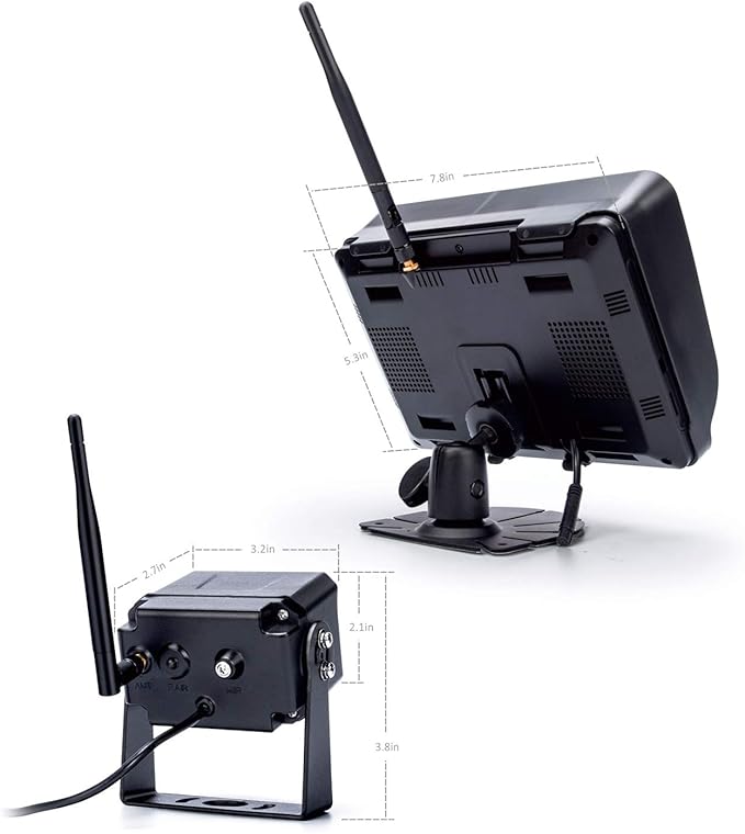 Digital Wireless Backup Camera System, No Interference, IP69k Waterproof Wireless Rear View Camera, 7’’ Display Wireless Reverse Monitor for RV/Truck/Trailer/Bus/Motorhome/5th Wheel/Pickup/Van