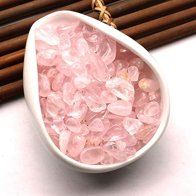 WAYBER 1 Lb/460g Natural Pink Quartz Crystal Stones Irregular Aquarium Pebbles Rock Sands for Turtle Tank/Succulent Plants/Vase Decoration (Fill 1 Cup)