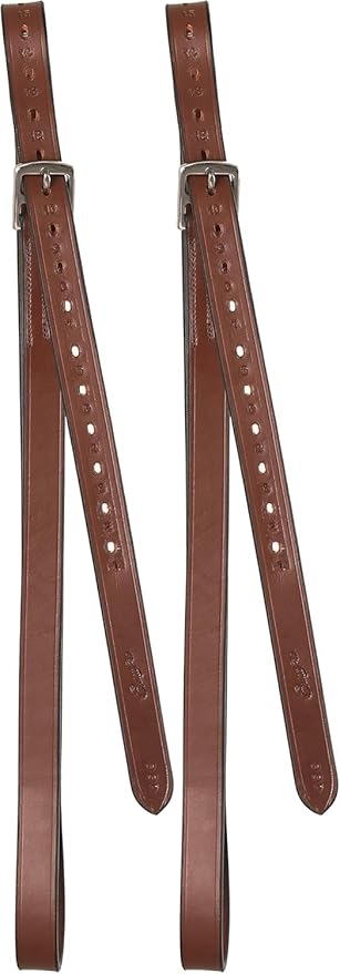 Exion Pre-Stretched Leather Stirrup Leathers for English Saddles | Premium Vegetable-Tanned Non-Stretch Stirrups for Jumping, Dressage & Schooling | 18-Hole Numbered Adjustment & SS Buckles