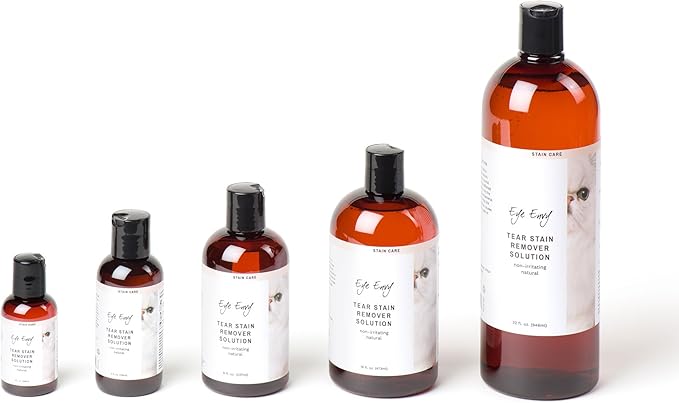 Eye Envy Tear Stain Remover Solution for Cats. 100% Natural, Safe. Treats The Cause of Stains. Recommended by Breeders, Vets, Groomers. Remove Eye Stains from and Exotics. 8 oz. Made in USA
