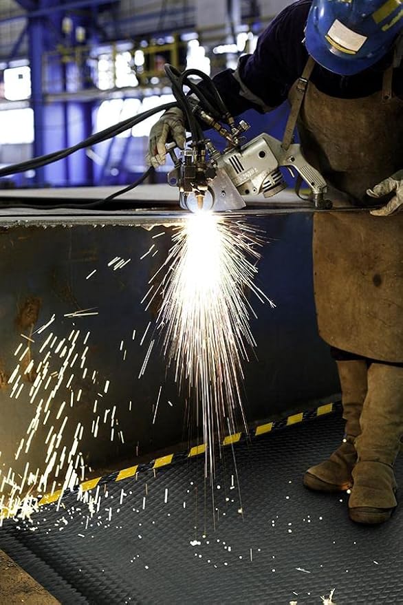 American Floor Mats Hog Heaven 5/8 inch Black & Black Border 2' x 5' Nitrile Backed Anti-Fatigue Comfort Mat