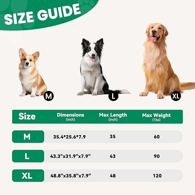 Elevated Dog Bed Raised Outdoor Dog Cot for Large Dogs, Installation Requires No Tools, Frame with Washable Cooling Breathable Mesh Anti-Slip Feet, Indoor Pet Bed, Green, 43.3 Inches