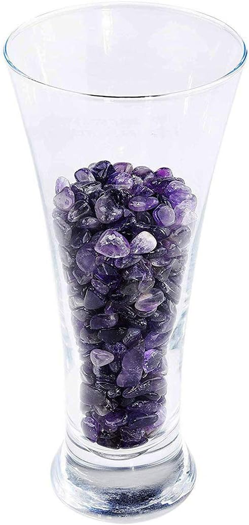 WAYBER 2 Lbs/920g Natural Purple Amethyst Quartz Crystal Stones Irregular Decorative Pebble Rock Sand for Aquarium/Fish Turtle Tank/Vase Fillers/Air Plants/Succulent Plants Decor (Fill 2 Cups)