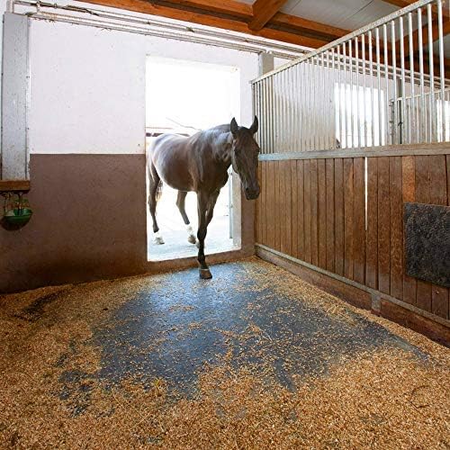 American Floor Mats - Horse/Stable Mats - Heavy Duty Stall Mats - Thick, Durable Rubber Flooring Solid Black 1/2" Thick - 4' x 10' Mat