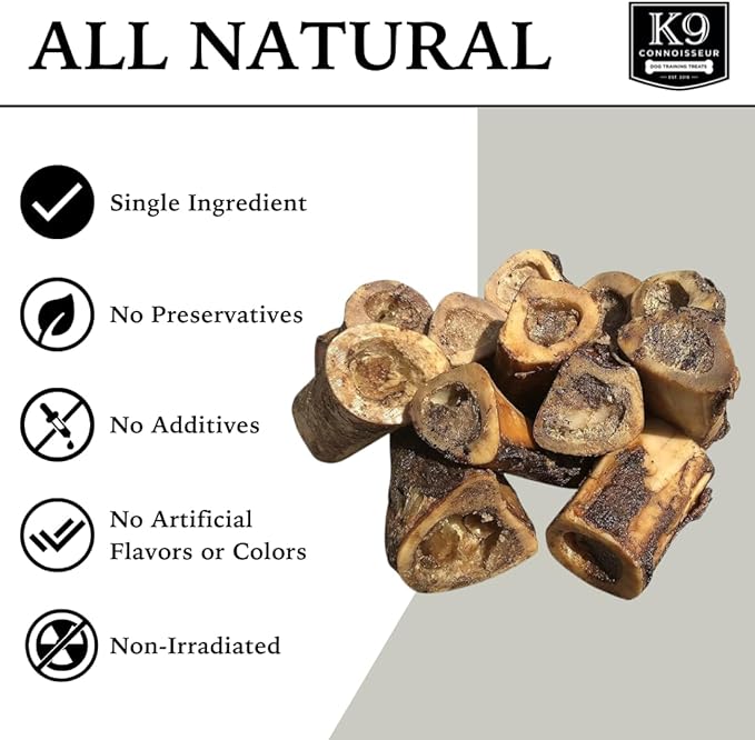 K9 Connoisseur Beef Marrow Dog Bones Long Lasting for Aggressive Chewers - USA Made Single Ingredient Dynamo Bone for Small and Medium Dogs Upto 50 Pounds - 12 Pack