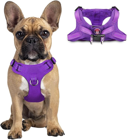 Dog Harness Step in Dog Vest Harness, Reflective Adjustable Puppy No Pull Harness Breathable Soft for Small and Medium Dogs Cats, Purple, S