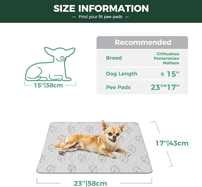 FXW Washable Pee Pads for Dogs, Puppy Pads with Super Absorbent, Specifically Designed for 24inch Cages, 23" × 17" Rectangle, Khaki, 1 Pack