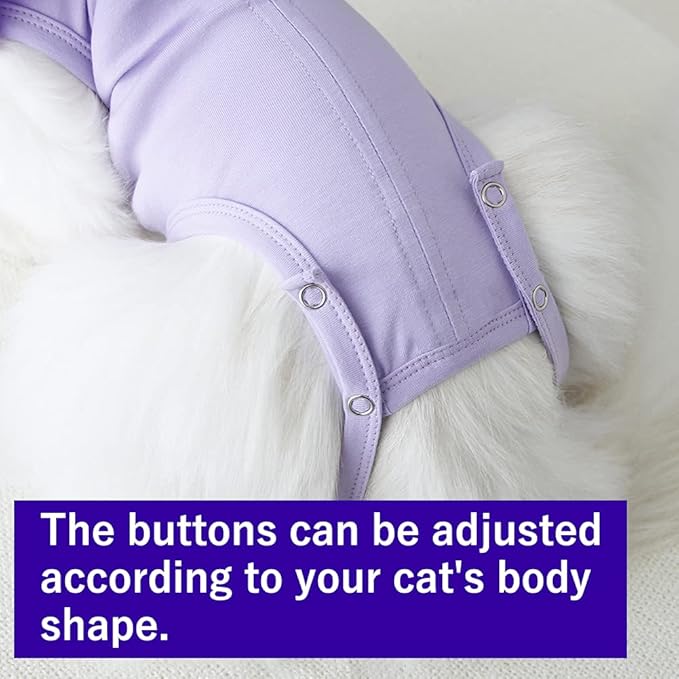 Cat Recovery Suit for Abdominal Wounds and Skin Diseases, Breathable Surgical Recovery Shirt After Surgery Wear Anti Licking Wounds,E-Collar Alternative for Cats Pet Kitten(RSC01-Navy-s)