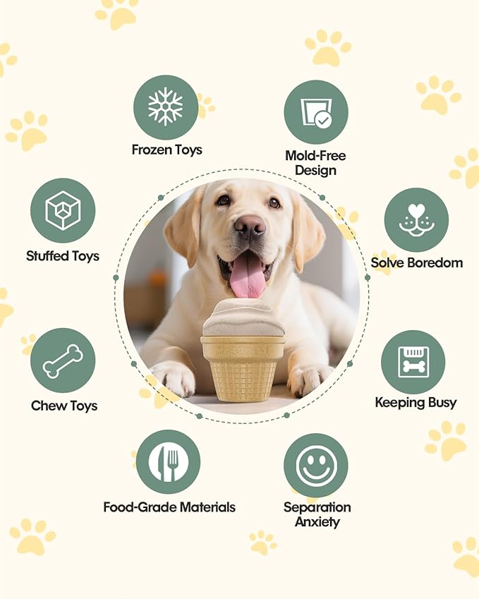 Dog Frozen Treat Toy, Long-Lasting Interactive Dog Toys to Keep Them Busy, Fillable & Freezable Birthday Gifts, Enrichment Toys for Puppy