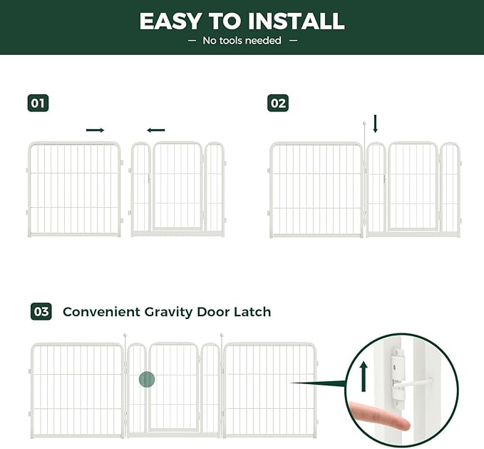 FXW Rollick Unleashed Dog Playpen for Indoor, Yard, RV Camping, 24 inch 24 Panels for Small and Puppy Dogs, White│Patented