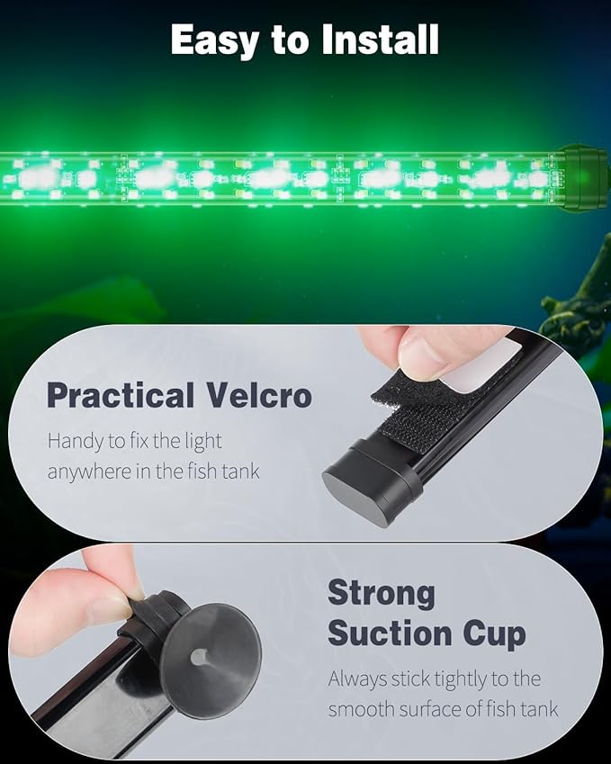 Pawfly 10 W Aquarium LED Light 20 Inch 24/7 Fish Tank Light with Full Spectrum Brilliant White Blue Red Green Lights Multi-Colored LEDs with D/N Mode Single Color Effects Timer & Adjustable Brightness