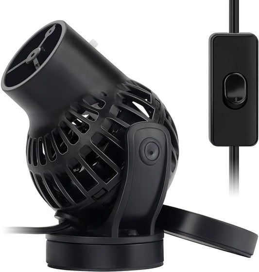 hygger Wave Maker with Controller for Feeding, 792 GPH Ultra-Silence Aquarium Powerhead with Strong Magnet Suction Base for Freshwater or Saltwater Fish Tank, 360° Rotating Aquarium Wavemaker Black
