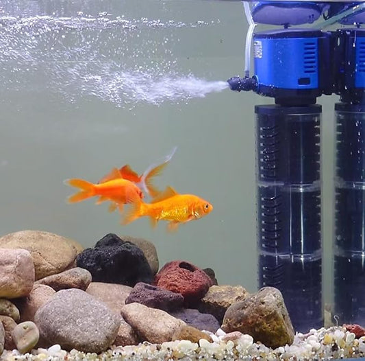 TARARIUM Aquarium Filter 260GPH for 30-55 Gallon Fish Tank, Biochemical Quiet Submersible Internal Filtration Powerful Pump Air Supply Wave Maker 4 in 1, Saltwater & Freshwater Crystal Clear