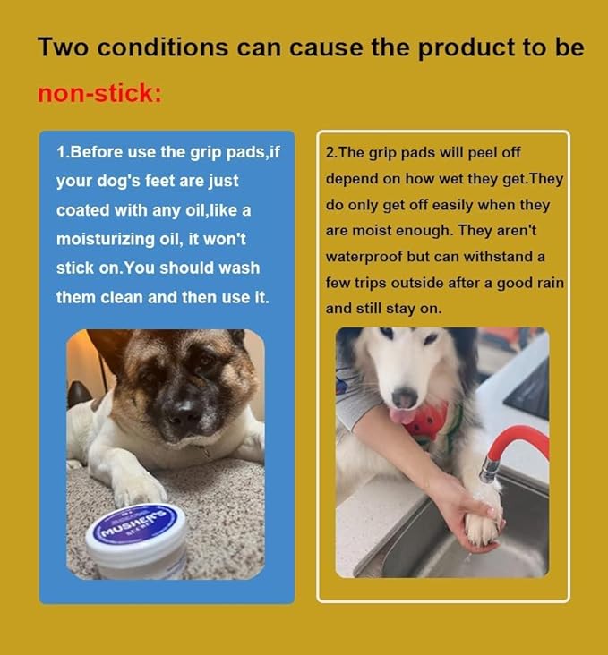 Dog Paw Pads Anti-Slip Grips,Dog Paw Protectors for Senior Dogs on Hot Pavement,Provides Traction to Keep Them from Slipping on Smooth Floors 12 sets-48 Pads Black M