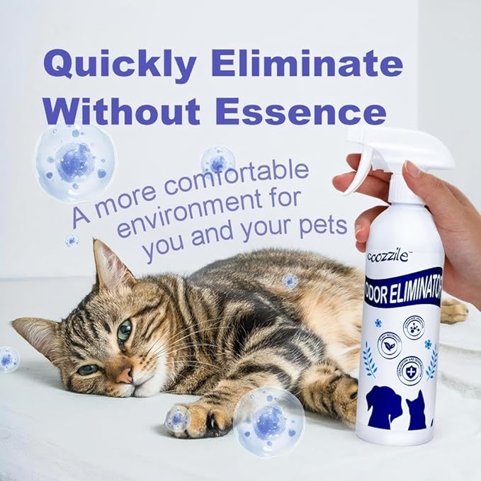 Pet Odor Eliminator for strong odor 16.9oz Spray, Suitable for Dogs and Cats Colorless Odorless Fragrance Free, Highly Effective Safe Ingredients odor eliminator