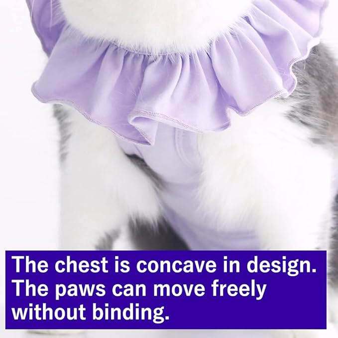 Cat Recovery Suit for Abdominal Wounds and Skin Diseases,Breathable Surgical Recovery Shirt After Surgery Wear Anti Licking Wounds,E-Collar Alternative for Female Cats Kitten(RSC01-orange-s)
