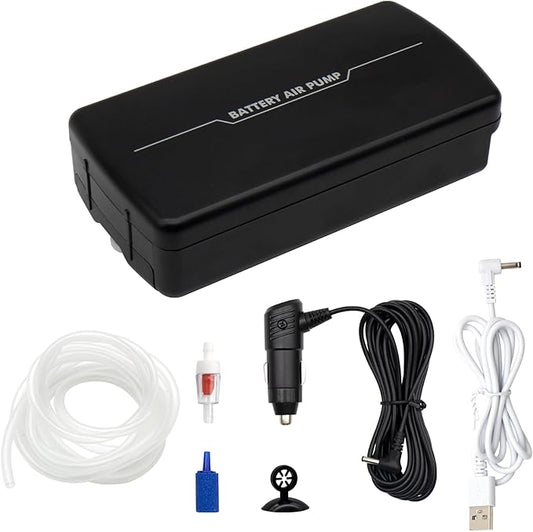 Small Aerator for Fish 19GPH-35GPH, Minnow Bucket USB Aerator, Bait Bucket Adjustable Aerator Pump, Quiet Voice, with Car Cigarette Lighter, Suitable for Fishing Enthusiasts