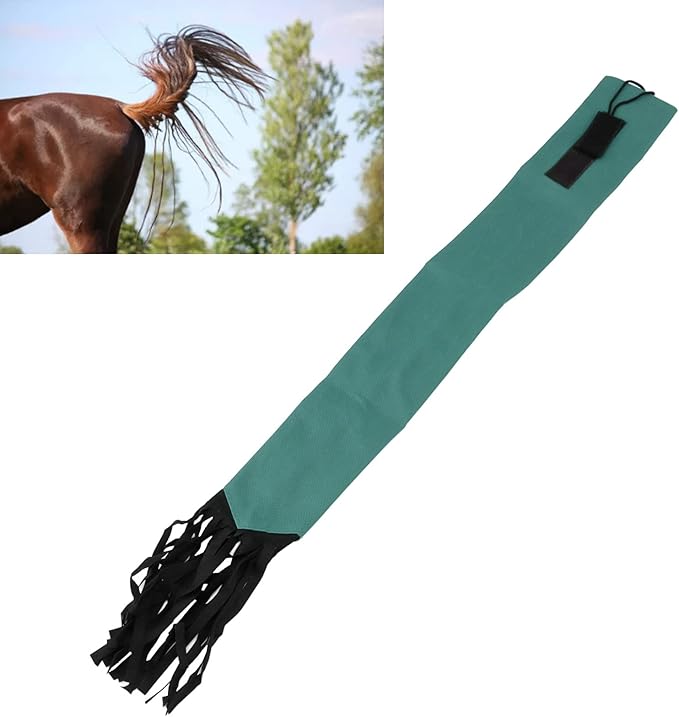 GLOGLOW Horse Tail Bag, Design Horse Tail Guard with Fringe for Keep Tail and Protected (Green)