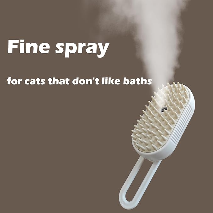 Cat Steam Brush for Shedding, Steam Brushes for Indoor Cats, 4 In 1 Rechargeable Cat Grooming Brush,Anti-Static, Massage, Cleaning, Shedding & Combing