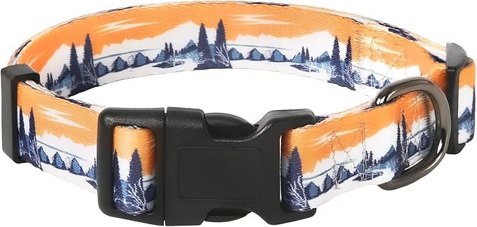 HEELE Dog Collar, Adjustable Soft Dog Collar for Small Medium Large Dogs,Floral Patterned Puppy Collars with Quick Release Buckle XS Length 8.5''-11''