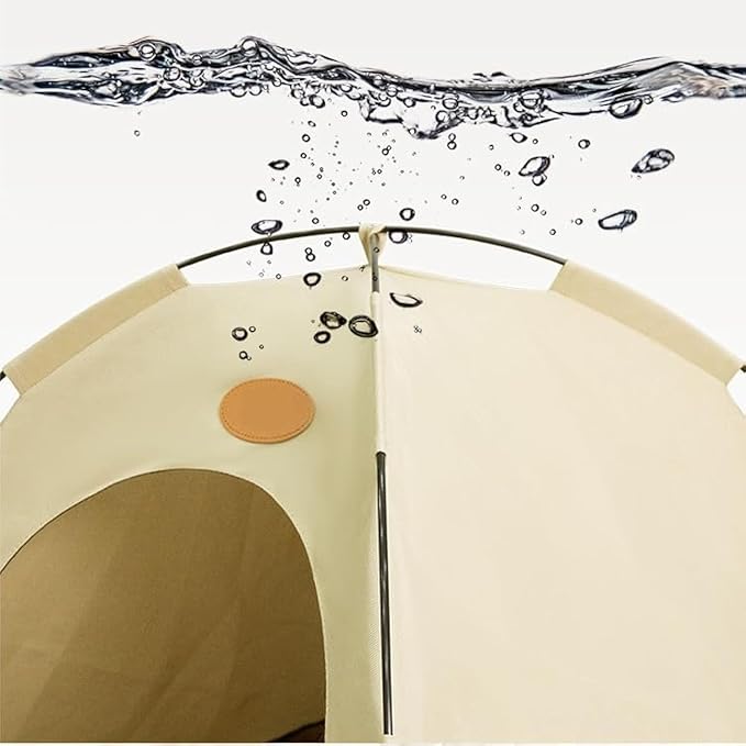 BreezyDen Pop-Up Pet Tent – Portable Indoor/Outdoor Cat Tent, Waterproof Pet Hideaway for Cats & Small Dogs with Mesh Window, Anti-Slip Base & Washable Design (White, M (8 catties Kitten))