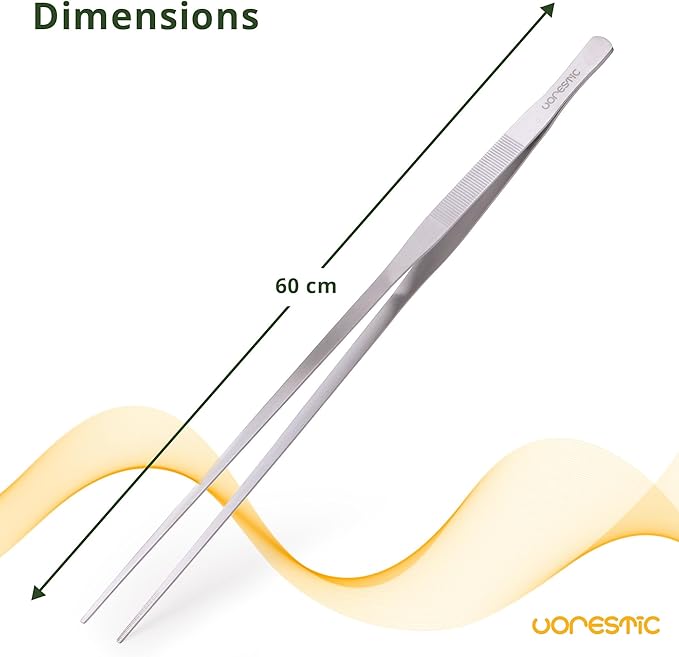 Heavy Duty Aquarium Tweezers Extra Long 24 Inch, Straight Aquarium Plant Tweezers, Long Tweezers for Terrarium and Aquarium, Aquarium Tongs, Long Tweezers for Plants