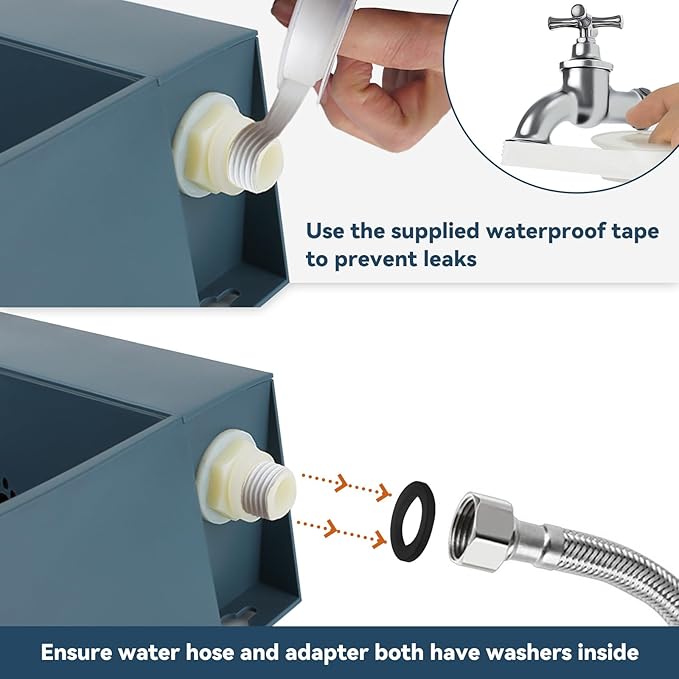 Dog Automatic Water Bowl for 3/4” GHT Male Faucet, 2L Outdoor Auto Fill Water Dispenser with 5ft Water Hose