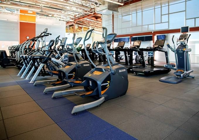 American Floor Mats - Extreme Rubber Gym Tiles - 1 Inch Thick Colorful Rubber Gym Tiles - Superior Shock and Sound Absorbing Tiles - 95% Blue 25 Tile Pack (Covers 100 Sq Ft)