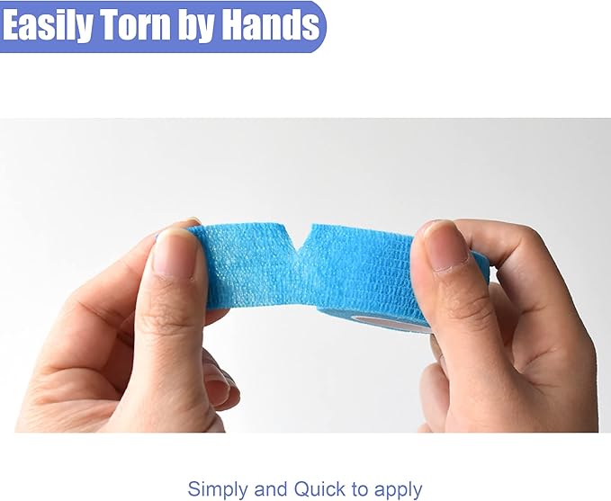 9 Pack 1" x 5 Yards Self Adhesive Bandage Wrap Self Stick Wrap for Ankle, Wrist, Finger, Sports, Breathable Cohesive Vet Tape for Pets (Multi Colors)