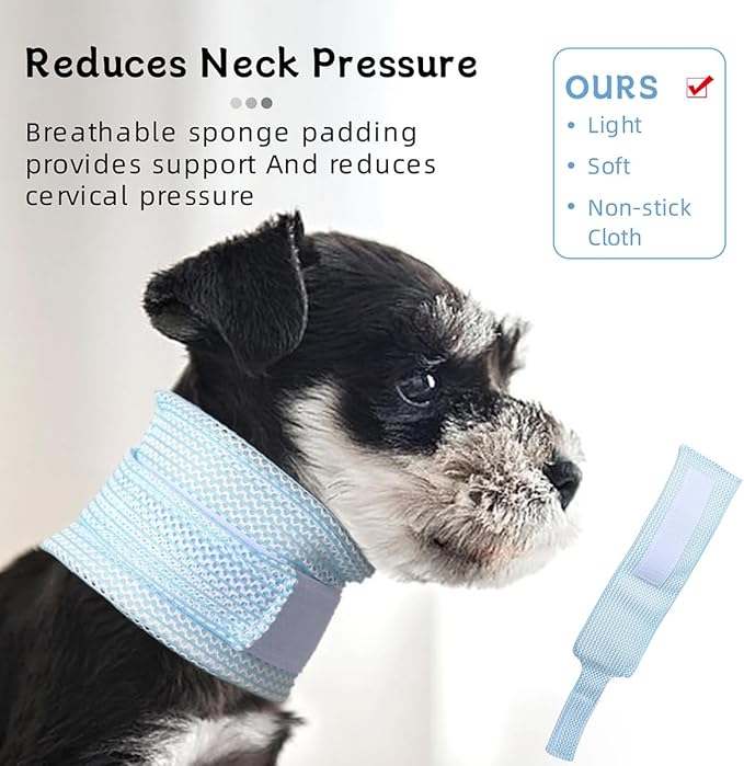 Cat Neck Brace Cover - Breathable & Adjustable Elizabethan Collar for Post-Surgery Recovery Anti-Scratch Anti-Lick Protection, Cervical Cone for Small Medium Large Dogs Puppies Kittens (X-Small,Pink)
