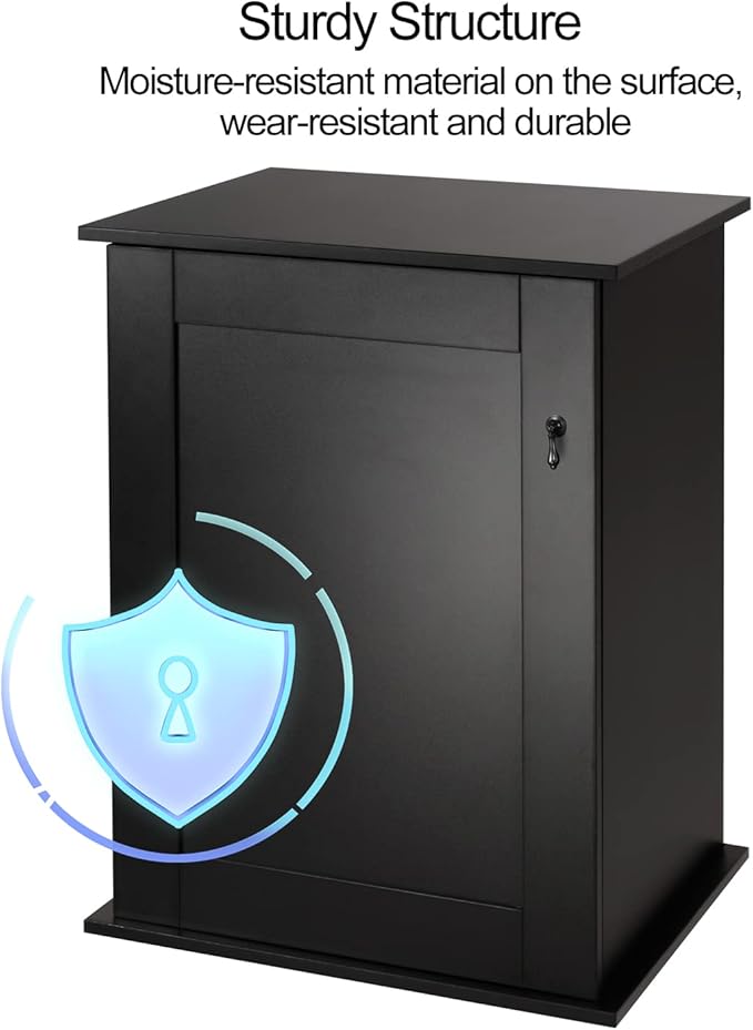 REPTIZOO Reptile Terrarium Stand Wooden Terrarium Cabinet with Storage and Adjustable Shelf, Reptile Tank Stand for 24”Wx18”D Terrarium, Aquarium Stand Fish Tank Stand (Stand Only)