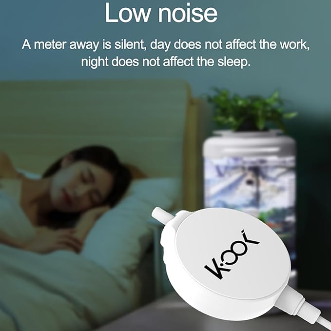 Mini Air Pump for Aquarium, Quiet Air Bubbler with Air Stone Air Tubing Clip, Oxygen Aerator for 1-15 Gallon Fish Tank, 1.3 Watt, 450 ML/min