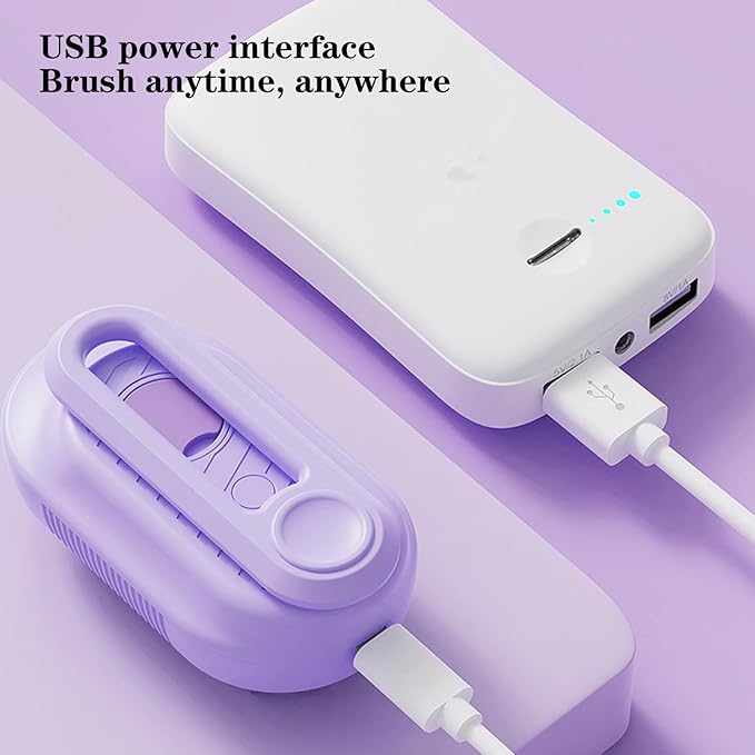 Pet Grooming Brushm,Cat Brush,3 In1 Spray Cat BrushSelf-Cleaning Wet Dog Comb with USB Rechargeable & Water Tank,Suitable for Dogs,Cats to Reduces Flying Hair,Remove Tangled & Loose Hair (Purple)