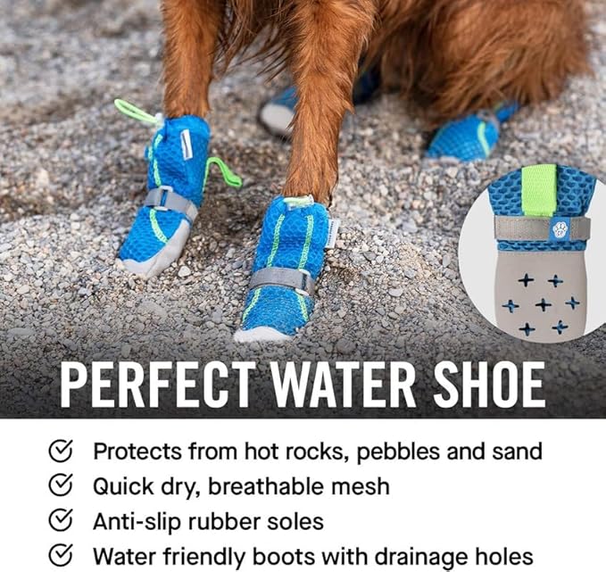 Canada Pooch Dog Boots for Hot Pavement - Dog Boots & Paw Protectors with Anti Slip Rubber | Water Friendly, Breathable Dog Shoes for Hot Days, Great for Dogs Grey - Size 2