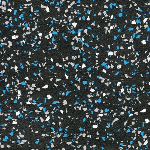 American Floor Mats - Extreme Rubber Gym Tiles - 1 Inch Thick Colorful Rubber Gym Tiles - Superior Shock and Sound Absorbing Tiles - 35% Blue/Grey/White 25 Tile Pack (Covers 100 Sq Ft)