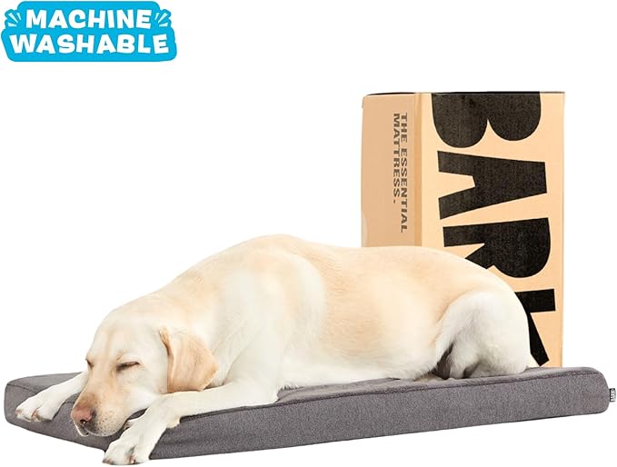 Barkbox Orthopedic Dog Bed with Memory Foam, Premium Comfort for Dogs and Puppies, Large Sized Dog Bed for Joint Relief and Restful Sleep, Durable and Easy to Clean - Grey, Large