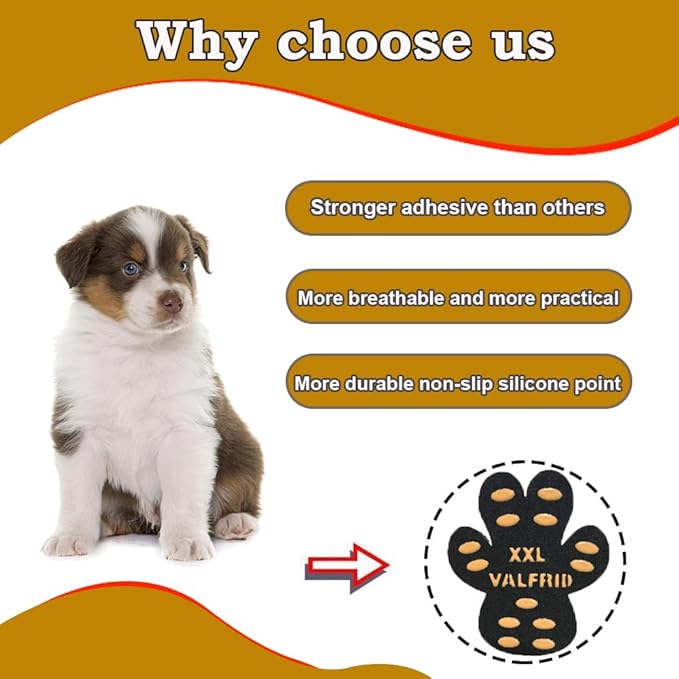 Dog Paw Pads Anti-Slip Paw Protector,15 Sets-60 Pads Keeps Dogs from Slipping On Hardwood Floors,Traction Control Non-Skid Stronger Adhesive for Senior Dogs and Weak Paws Multicolor S