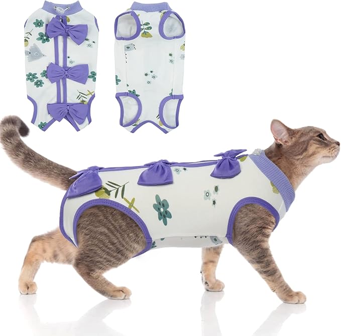 DENTRUN Cat Surgery Recovery Suit Anti Licking Spay Snuggly Vest, Pet Surgical Recovery Shirt After Surgery for Male Female Cat Small Dog Cone E-Collar Alternative